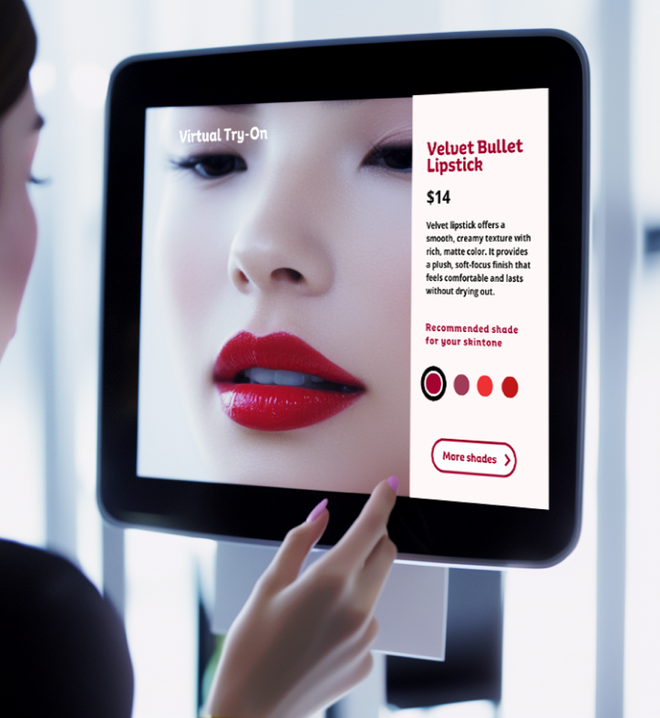 Interactive digital kiosk for customer information and self-service