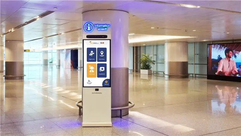 Scala digital info kiosk at Delhi Airport in India